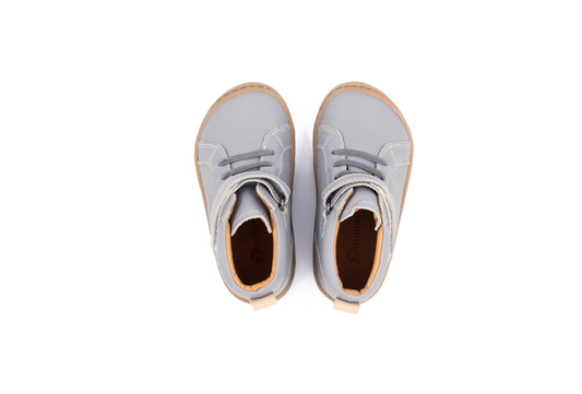 Barefoot Leather Ankle Boots for Kids “Jay Lite 2" (grey)