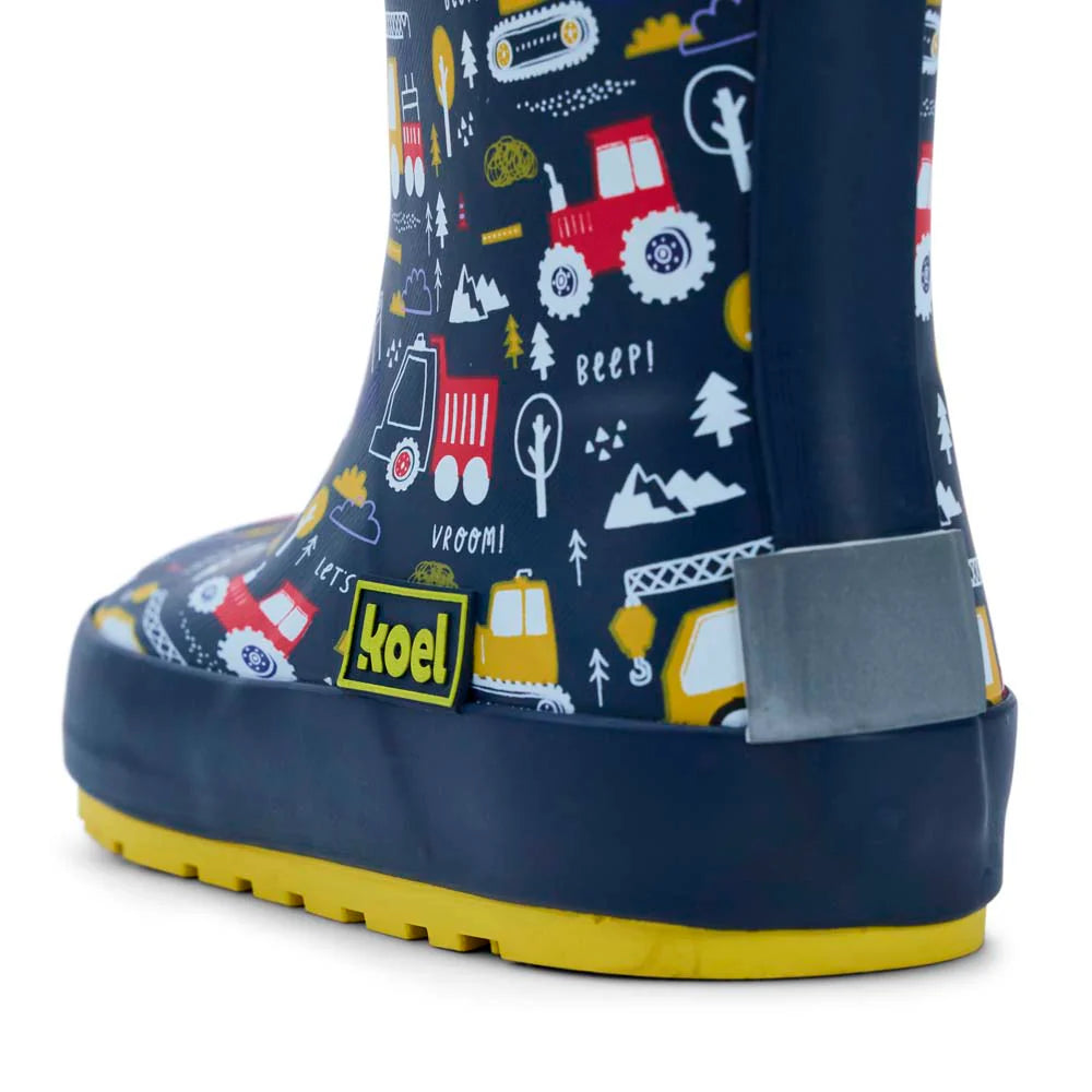 Kids Wellie Bare Multi Prints (tractor blue)