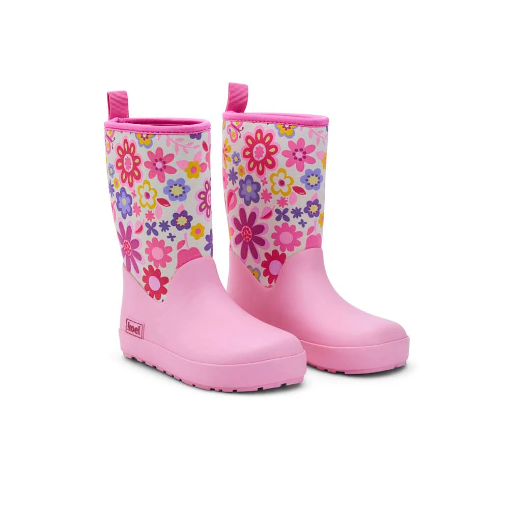 Kids Wellie Bare Neoprene Print (flower fuchsia)