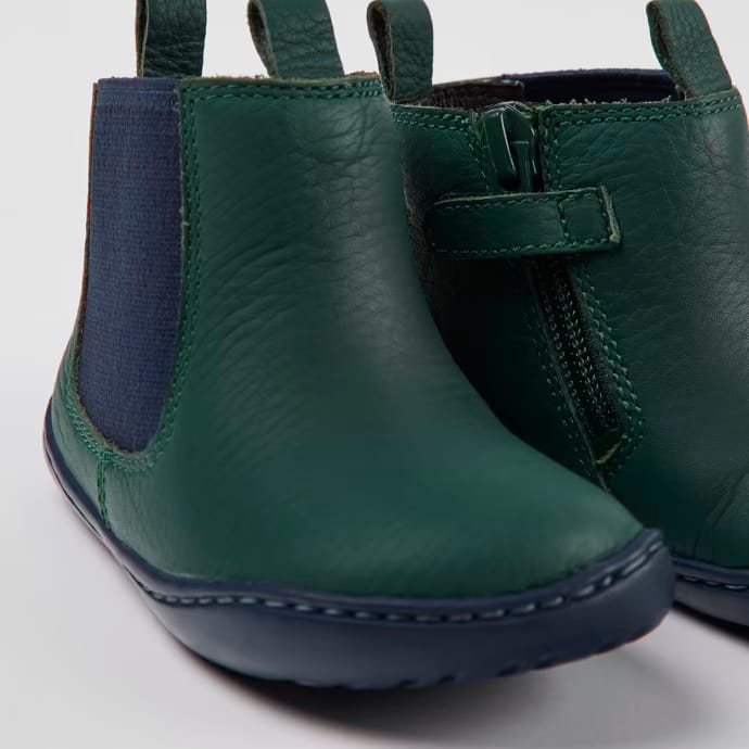 Leather Boots Peu (green & navy)