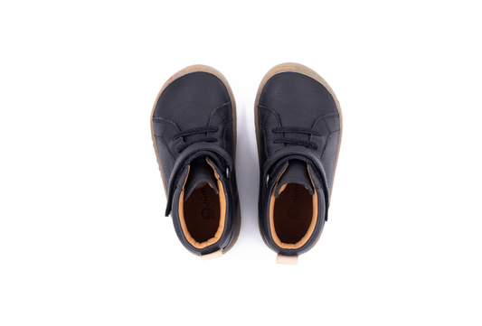 Barefoot Leather Ankle Boots for Kids “Jay Lite 2" (black)
