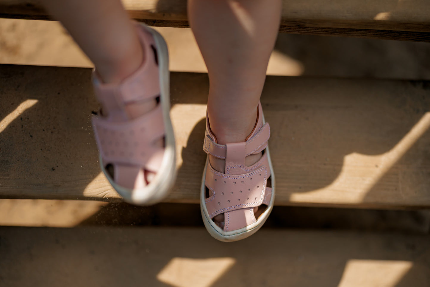 Barefoot Leather Sandals for Kids "Sanderling NEW" (pink)