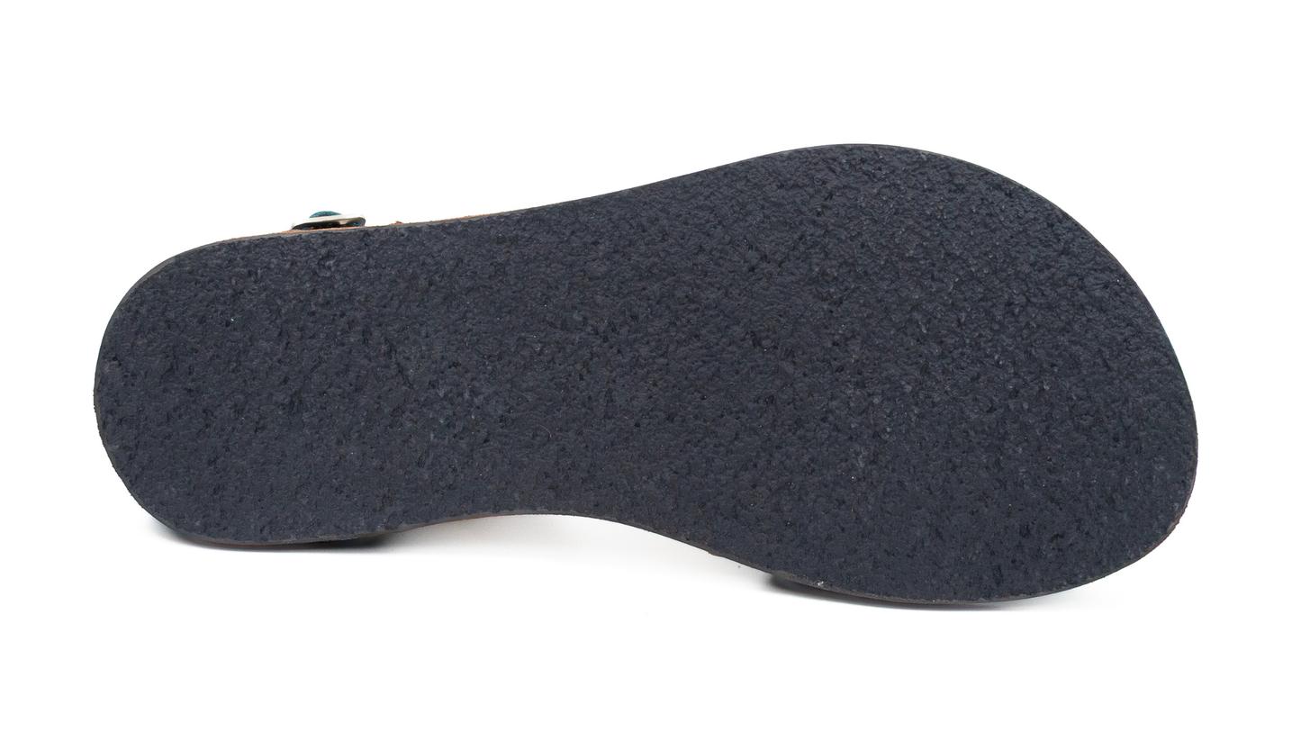 Barefoot Leather Sandals for Women "Crane'' (transformative teal)