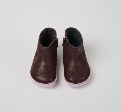 Twins Ankle Boot For Kids (burgundy )