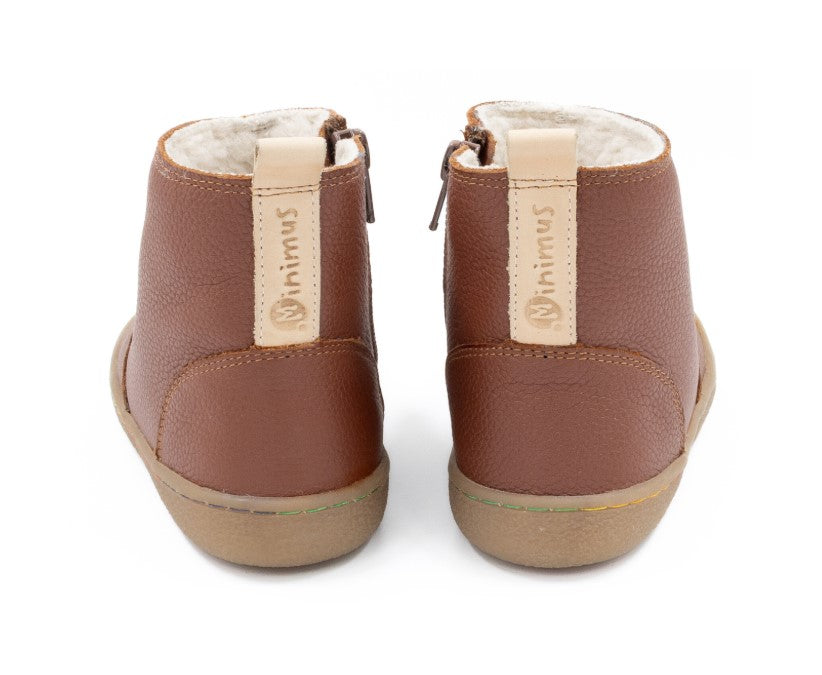 Barefoot Leather Winter Boots for Kids "Bear Boots" (tan)