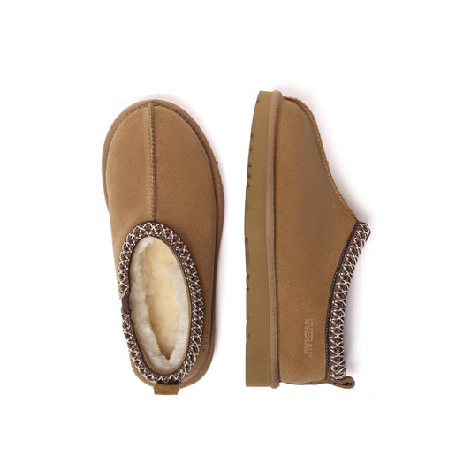 Everau Wigeon sieviešu siltās čības kastaņbrūnā krāsā, skats no augšas | Everau Wigeon women's warm slippers in chestnut, top view