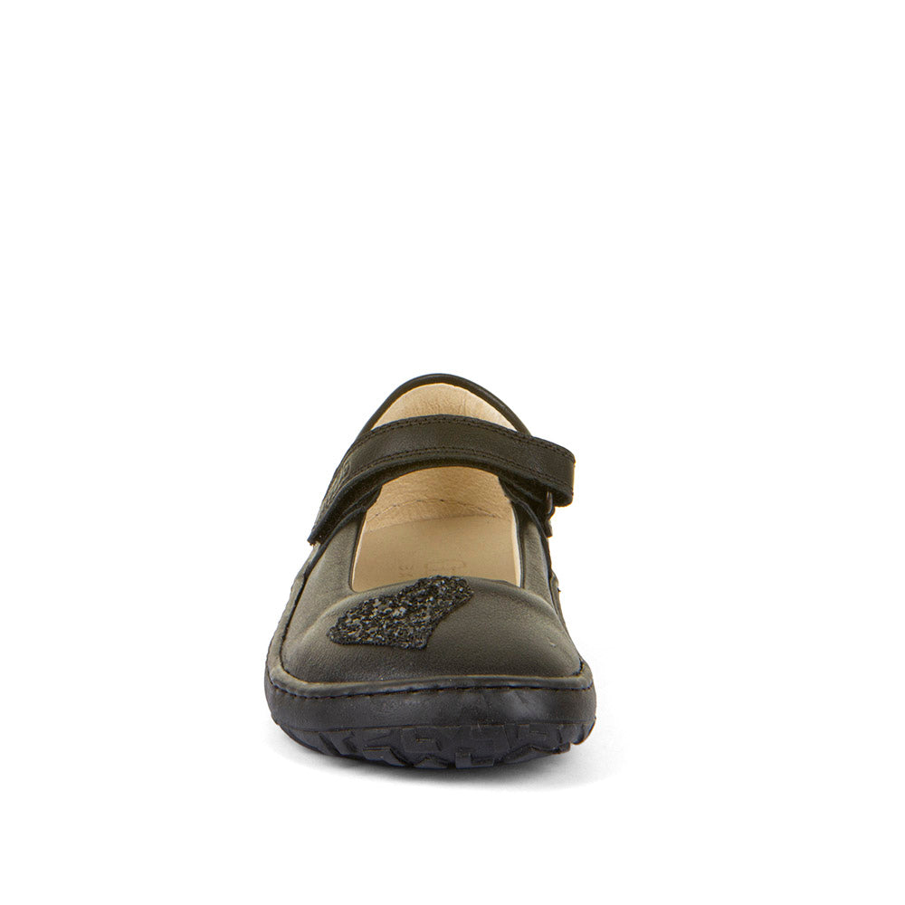 Froddo Nina H black children's barefoot ballerinas, front view