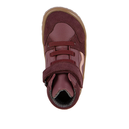 Froddo Tex Go bordeaux children's barefoot ankle boots, top view