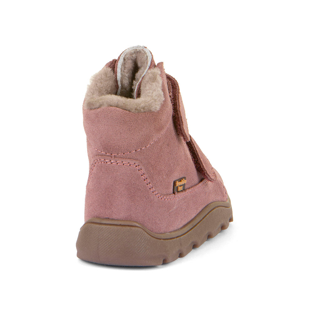 Froddo Zeru Tex Furry children's winter ankle boots, dark pink, rear view, G2110151-5