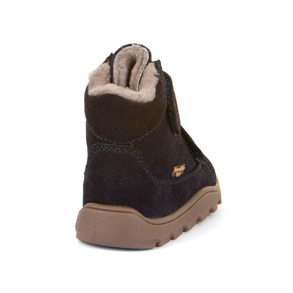 Froddo Zeru Tex Furry children's winter ankle boots, dark blue, rear view, G2110151