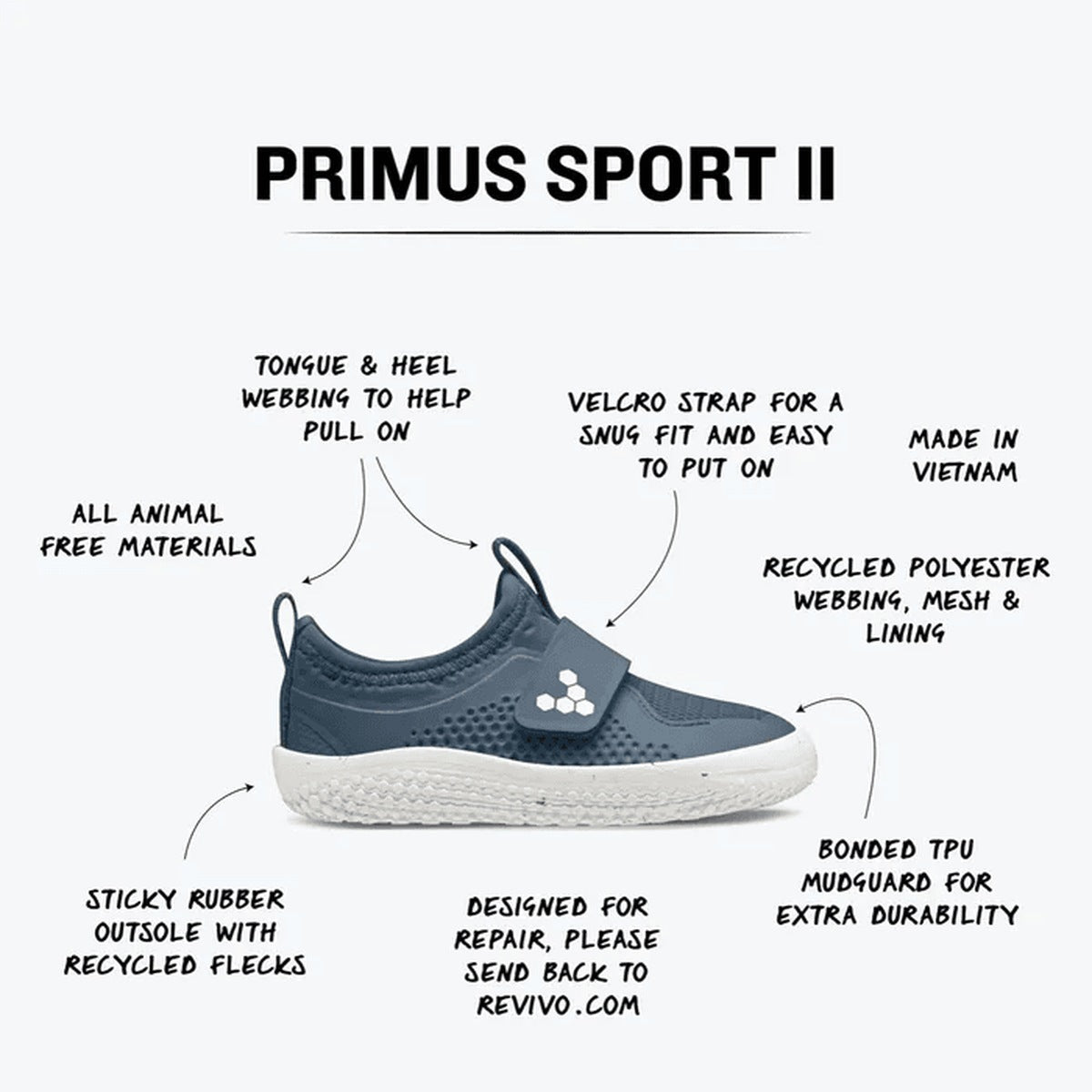 Vivobarefoot Mazuļu apavi Primus Sport II (indigo zili) — apavi lietošanā vai modeļa informācija