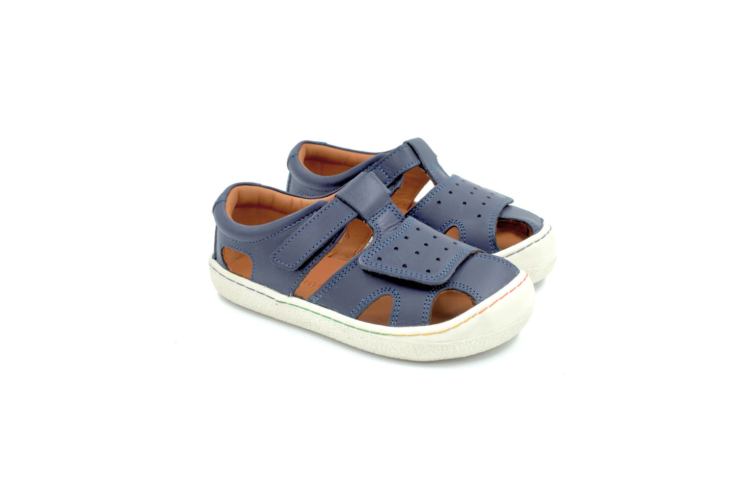 Barefoot Leather Sandals for Kids "Sanderling NEW" (blue)