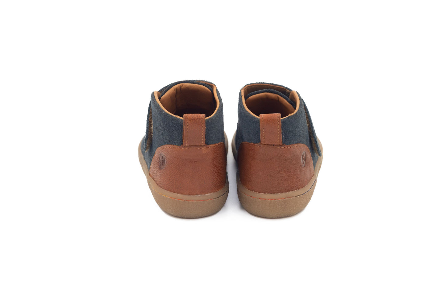 Barefoot Leather Ankle Boots for Kids “Partridge" (aqua/tan)