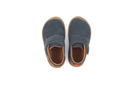 Barefoot Leather Ankle Boots for Kids “Partridge" (aqua/tan)