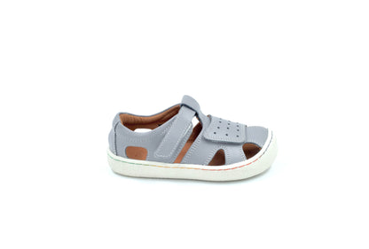 Barefoot Leather Sandals for Kids "Sanderling NEW" (grey)