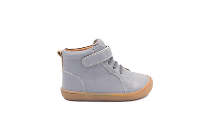 Barefoot Leather Ankle Boots for Kids “Jay Lite 2" (grey)