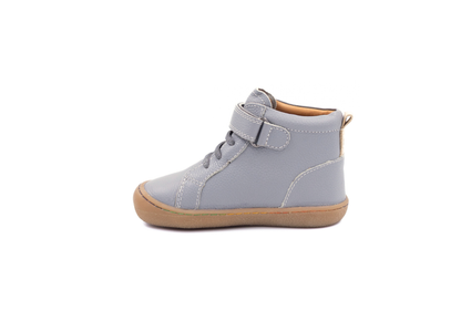 Barefoot Leather Ankle Boots for Kids “Jay Lite 2" (grey)