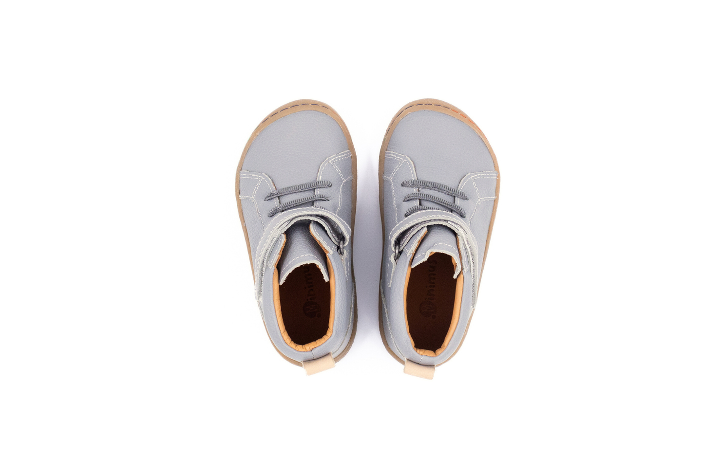 Barefoot Leather Ankle Boots for Kids “Jay Lite 2" (grey)