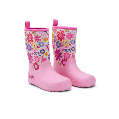 Kids Wellie Bare Neoprene Print (flower fuchsia)