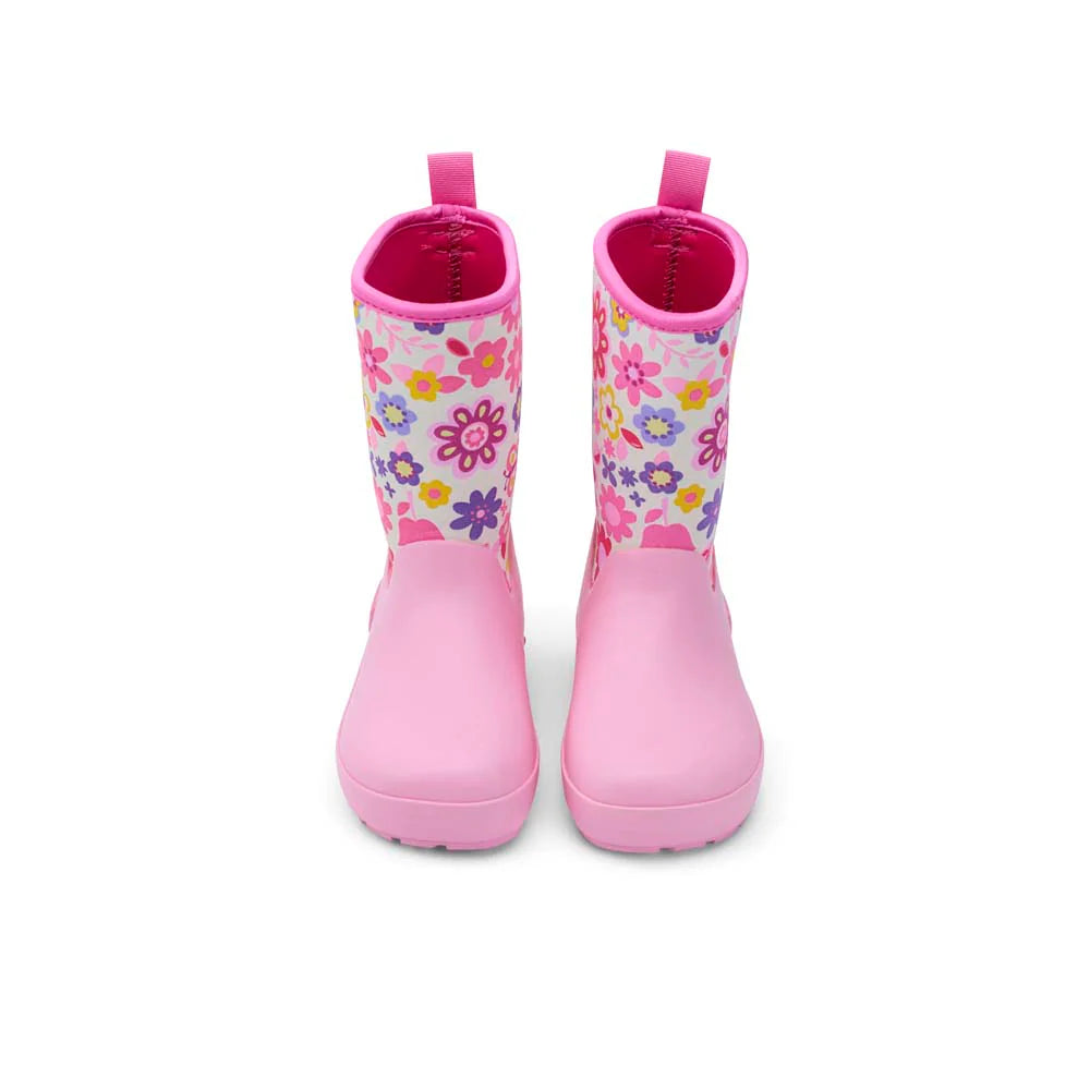 Kids Wellie Bare Neoprene Print (flower fuchsia)