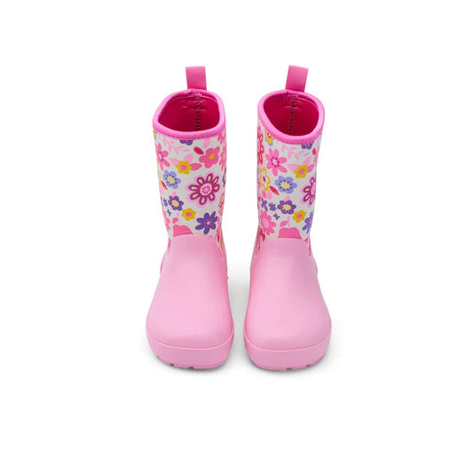 Kids Wellie Bare Neoprene Print (flower fuchsia)