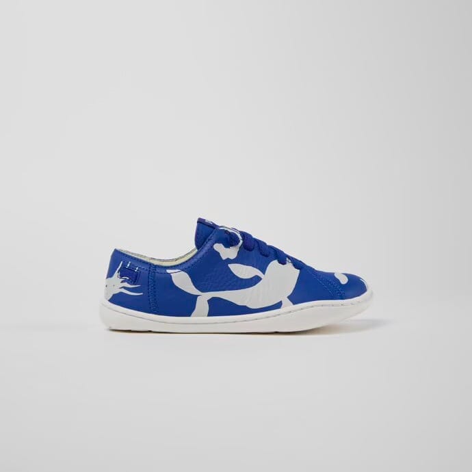 Leather Slip-on Twins (white & blue)