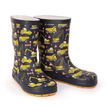 Wellie Kids Bare Solid Prints (tractor blue)