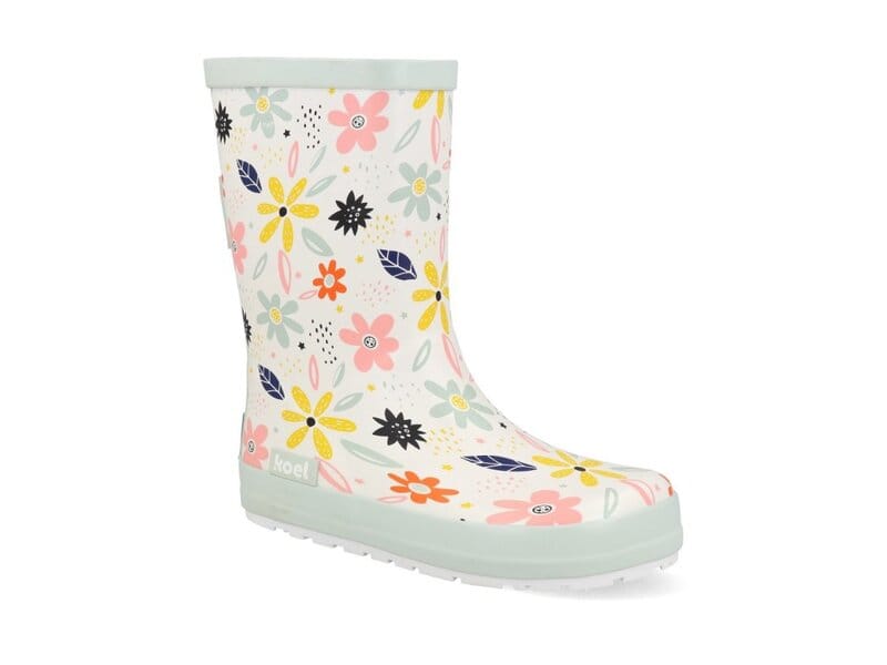 Wellie Kids Bare Solid Prints (white & flowers)