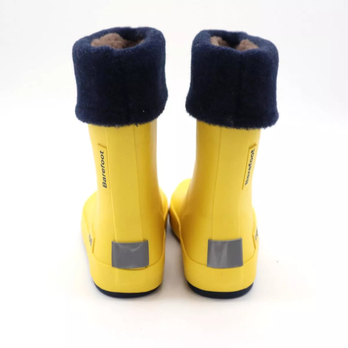 Wellie Bare Boots with socks (yellow & navy)