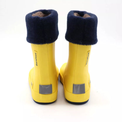 Wellie Bare Boots with socks (yellow & navy)
