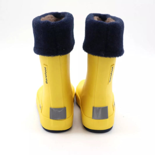 Wellie Bare Boots with socks (yellow & navy)