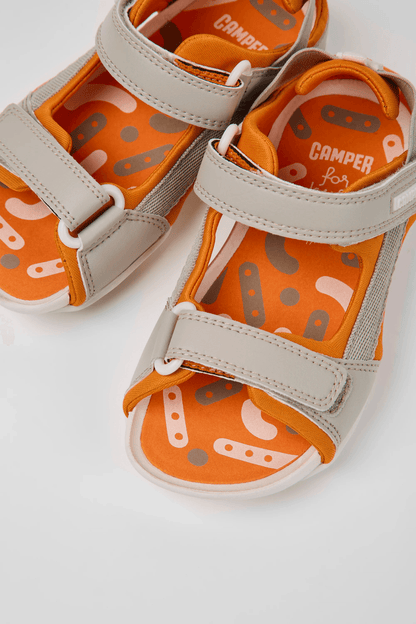 Ous Kids Sandals (grey and orange)