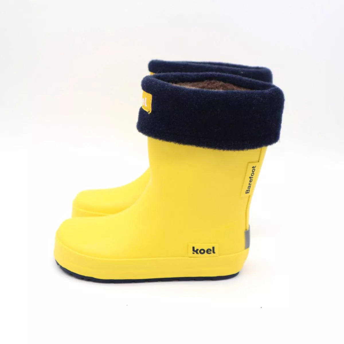 Wellie Bare Boots with socks (yellow & navy)