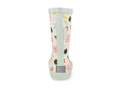 Wellie Kids Bare Solid Prints (white & flowers)