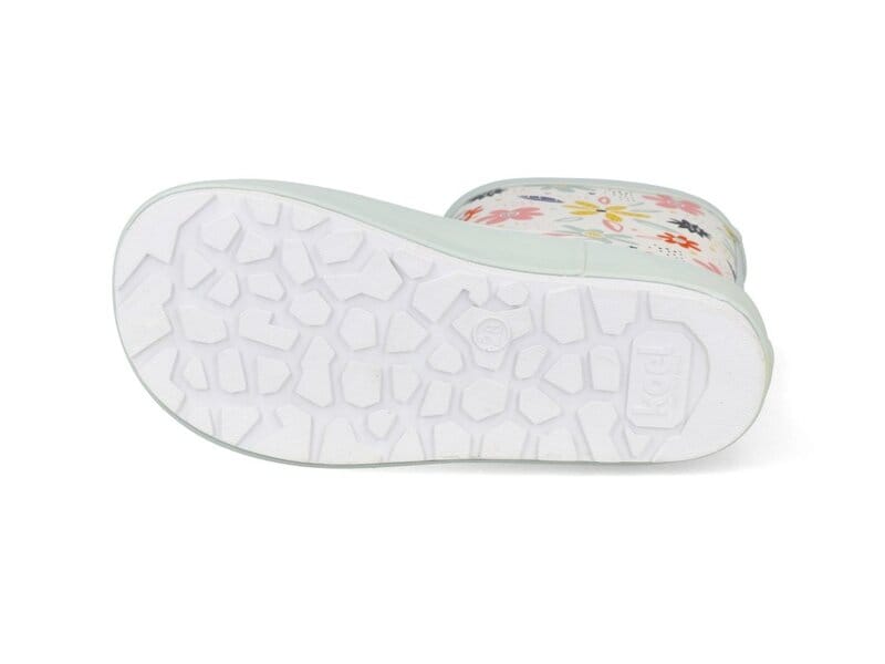Wellie Kids Bare Solid Prints (white & flowers)