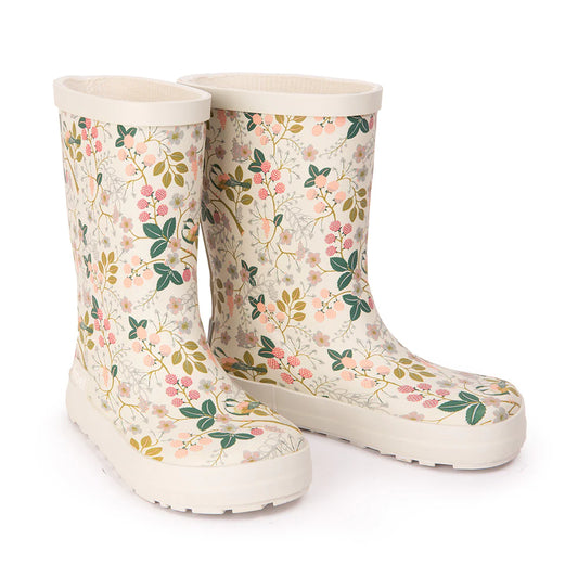 Wellie Kids Bare Solid Prints (flowers green)