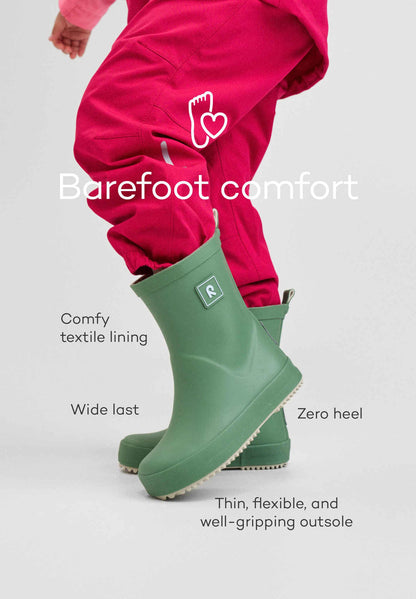 Ankka Kids' Barefoot Rain Boots (green)