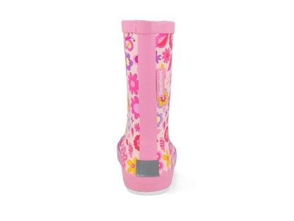 Wellie Kids Bare Solid Prints (flowers fuchsia)