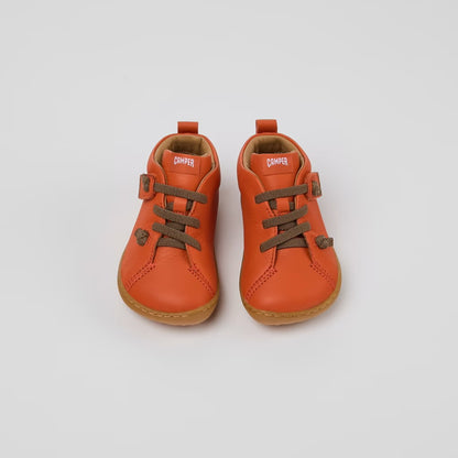 Peu Leather Ankle Boots for Kids (Orange)