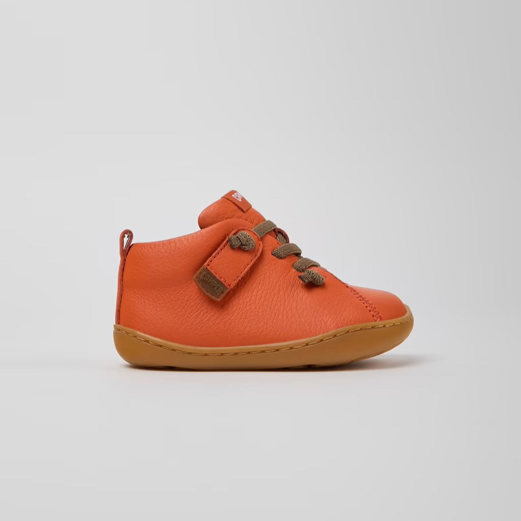 Peu Leather Ankle Boots for Kids (Orange)