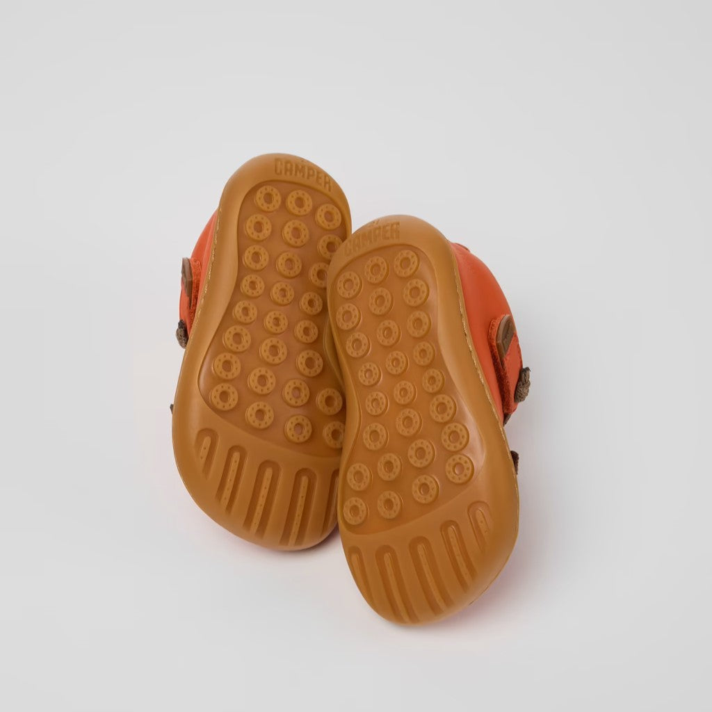 Peu Leather Ankle Boots for Kids (Orange)