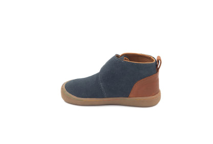 Barefoot Leather Ankle Boots for Kids “Partridge" (aqua/tan)
