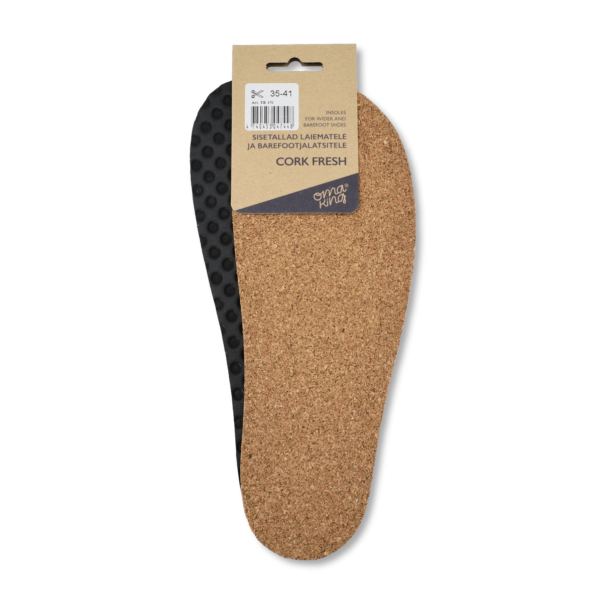 Cork Fresh korķa iekšzoles platākiem un baskāju apaviem