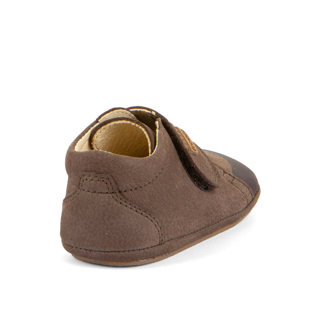 Froddo First Walk brown baby shoes, rear view