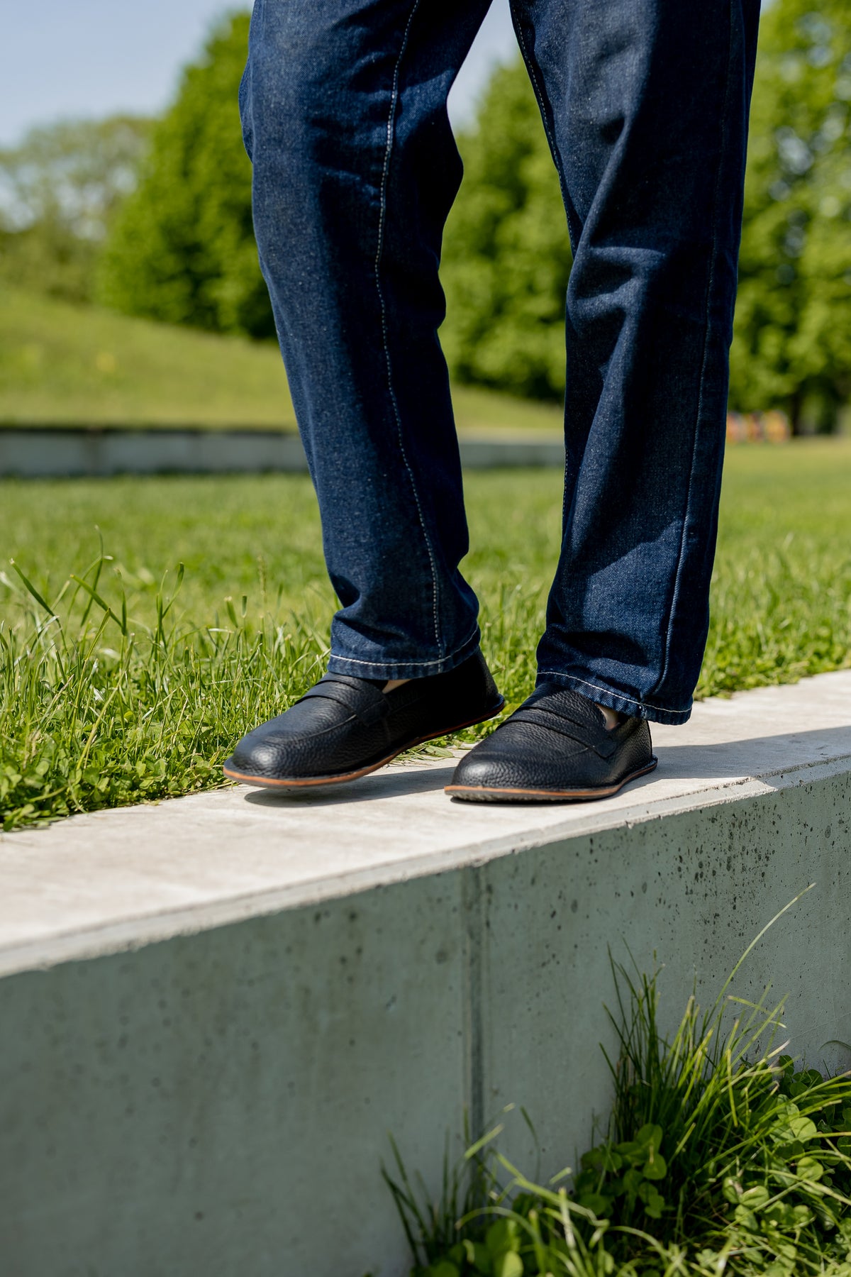 Women's Barefoot Leather Loafers "Dunlin" (black)