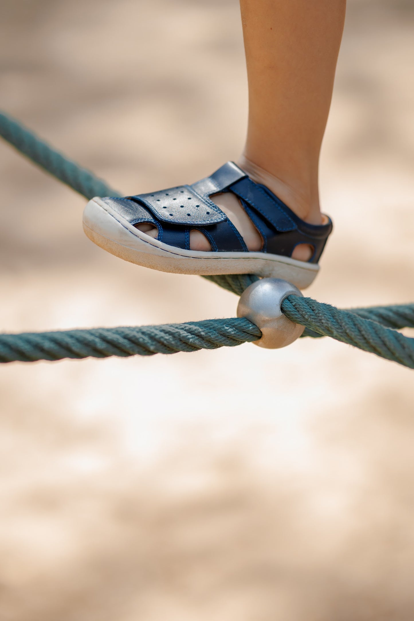 Barefoot Leather Sandals for Kids "Sanderling NEW" (blue)