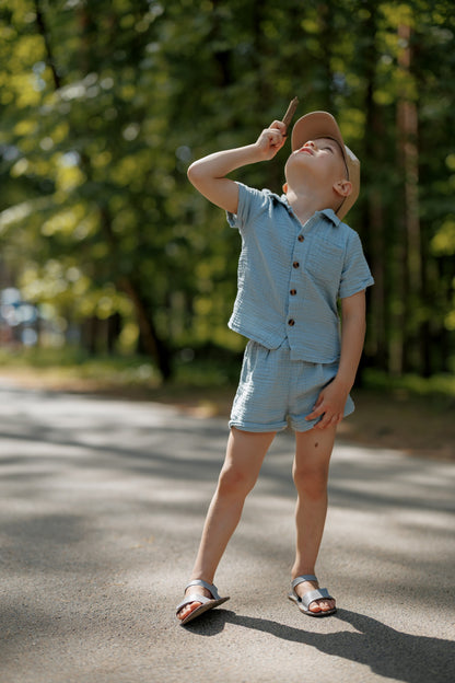 Barefoot Sandals for Kids "Seagull" (grey)