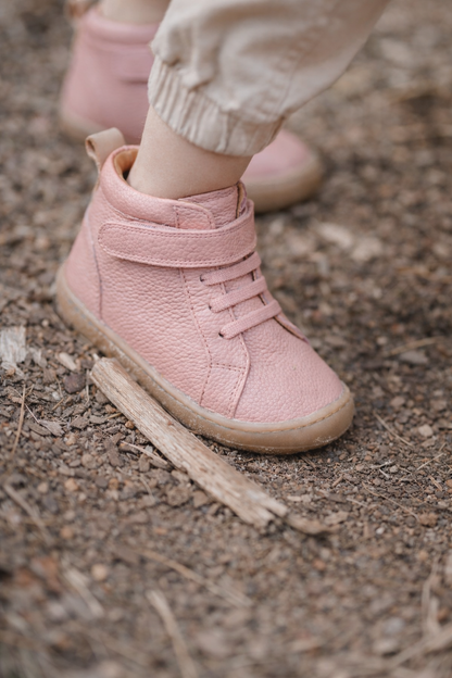 Barefoot Leather Ankle Boots for Kids “Jay Lite 2" (pink)