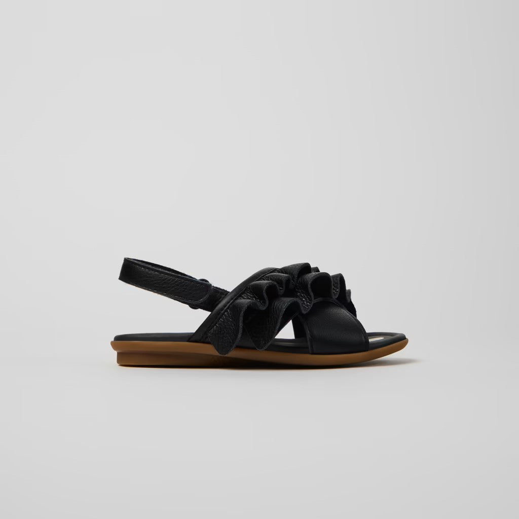 Twins Leather Sandals For Kids (black)
