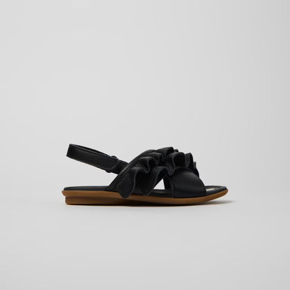Twins Leather Sandals For Kids (black)